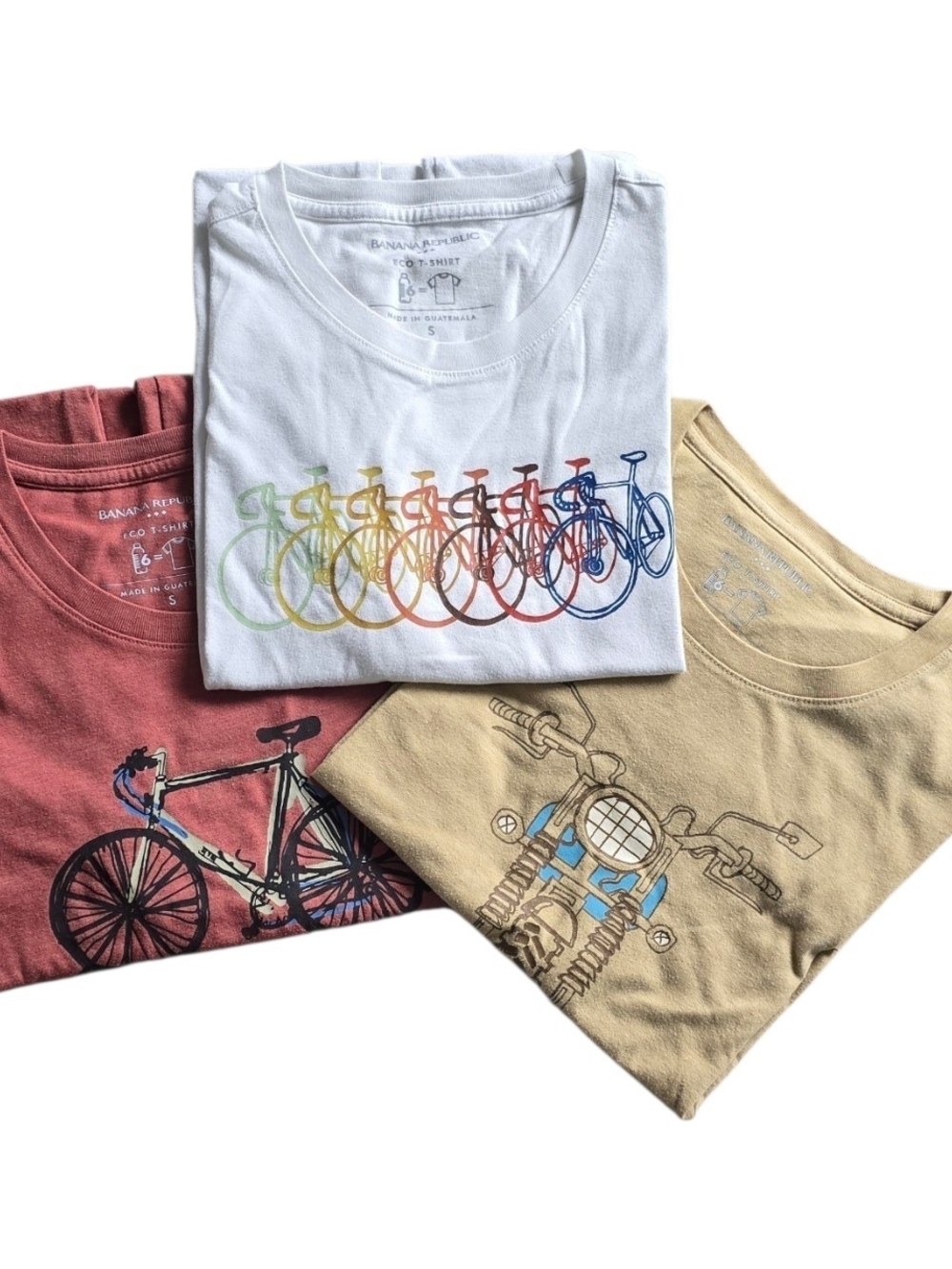 Banana Republic Trio of Graphic Tees — White, Rust, Mustard